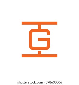 letter I and G monogram square shape logo orange