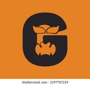 Buchstabe G in Monster-Form, Buchstabe ein Logo-Design, dieses Logo-Design ist Vektorgrafik und druckbar, G perfekter Buchstabe ein Logo für Halloween