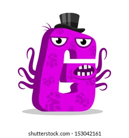 Letter G Monster, Vector Illustration