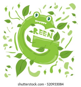 Letter G Monster, vector illustration. Template for poster design. 