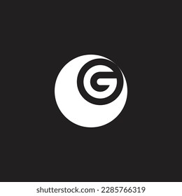 Letter G in moon, circle geometric symbol simple logo vector