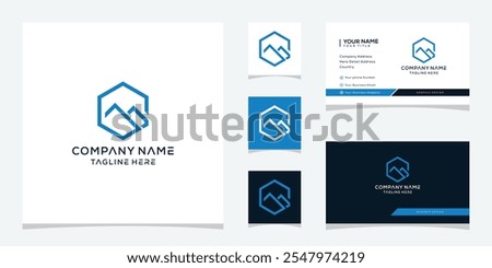 letter G mountain with hexagon logo design inspiration