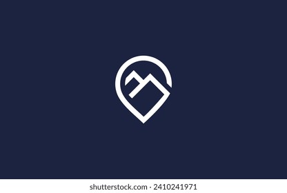 letra g montaña con diseño de icono de ubicación diseño de vectores plantilla de diseño