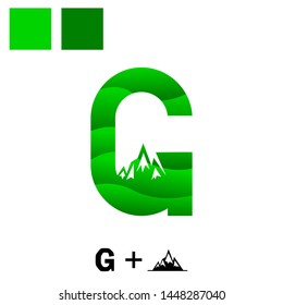Letter G + Mountain Logo design