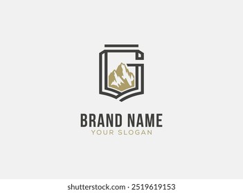 Letter G mountain logo vector. Business company logo design