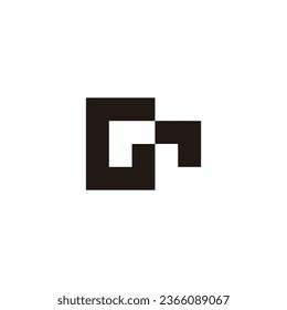 Letter G n key geometric symbol simple logo vector