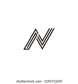 Letter G and N lines geometric symbol simple logo vector