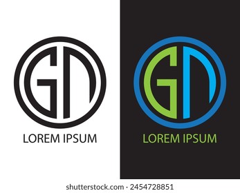 Letter g and n logo vector illustration. Creative logo for business, luxury, alphabet A-Z, premium logo. Can use for logo, infographic, banner, poster, web design. Isolated for graphic design.
