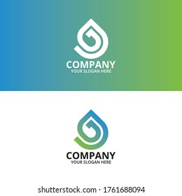 Letter G With Nature Drop Logo Template Vector