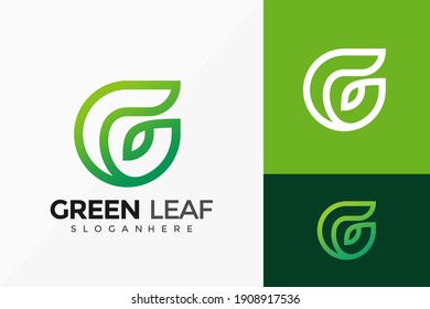 Letter G Nature Leaf Logo Design, Green Leaves modern Logos Designs Vector Illustration Template