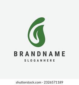 Diseño del logotipo de la hoja natural de la letra G, Logotipos modernos de hojas verdes 