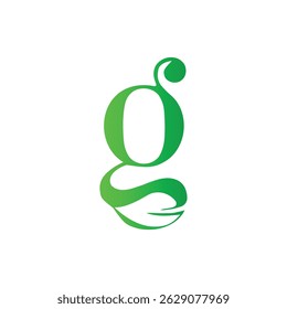 letter g with nature leaf logo design	