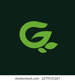 Letter G nature logo identity With Leaf Icon. Simple leaf initial G organic logo for vegetable oil, healthy food and brand identity