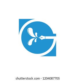 letter g negative space logo vector