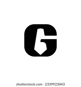 Letra G diseño vectorial de vínculo de espacio negativo