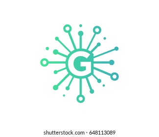 Letter G Network Share Icon Logo Design Element