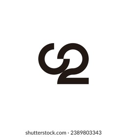 Letter G number 2 geometric symbol simple logo vector