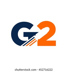 letter G and number 2 logo vector.