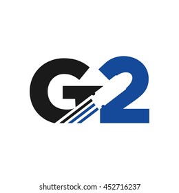 letter G and number 2 logo vector. bullet logo.