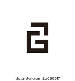 Letter G, number 2 square geometric symbol simple logo vector