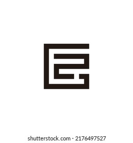 Letter G number 2 square geometric symbol simple logo vector