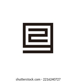 Letra g número 2, símbolo geométrico cuadrado vector logotipo simple