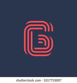 Letter G number 6 logo icon design template elements