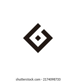 Letter G number 6, square geometric symbol simple logo vector