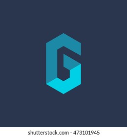 Letter G number 6 technology logo icon design template elements