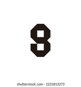 Letter g or number 8 geometric symbol simple logo vector