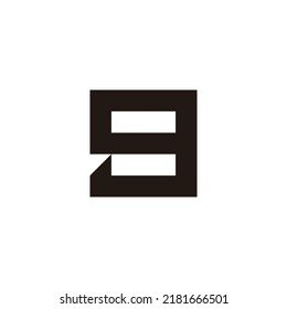 Letter g number 8 square, outline, elegant geometric symbol simple logo vector