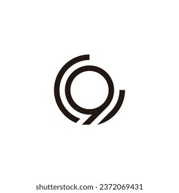 Letra G número 9 símbolo geométrico simple logo vector