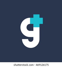 Letter G number 9 cross plus logo icon design template elements