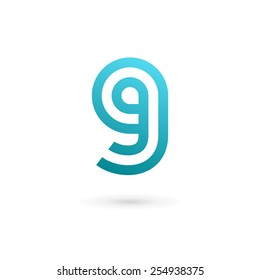 Letter G number 9 logo icon design template elements 