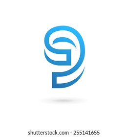 Letter G number 9 logo icon design template elements 