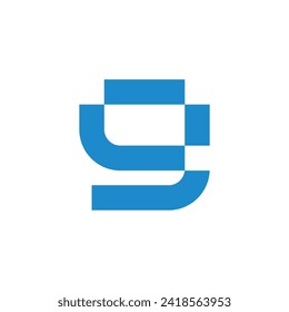 letter g number 9 pixels modern logo vector 