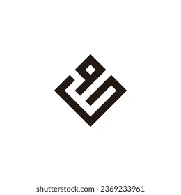 Letter G number 9 square, elegant geometric symbol simple logo vector