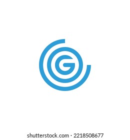 Letter G, O, G circle geometric symbol simple logo vector