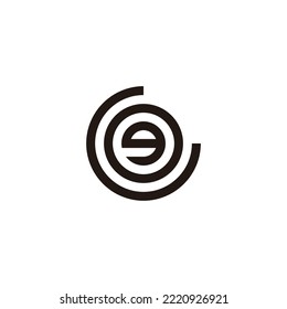 Letter g, o and G circle geometric symbol simple logo vector