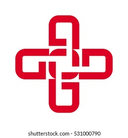letter G O D logo vector.