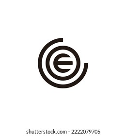 Letter G, o and E circle geometric symbol simple logo vector