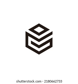 Letter G and o hexagon geometric symbol simple logo vector