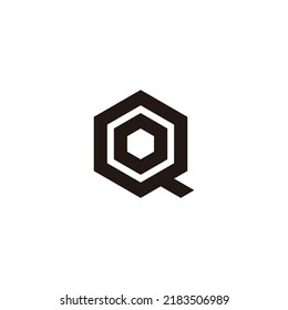 Letter G and O hexagon geometric symbol simple logo vector