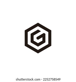 Letter G in O hexagon geometric simple symbol logo vector