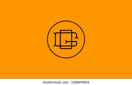 LETTER G AND O LOGO WITH CIRCLE FRAME FOR LOGO DESIGN OR ILLUSTRATION USE