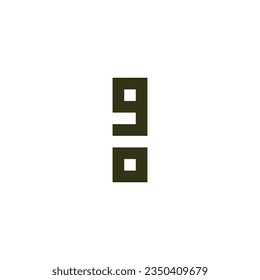 Letter g and o square geometric symbol simple logo vector