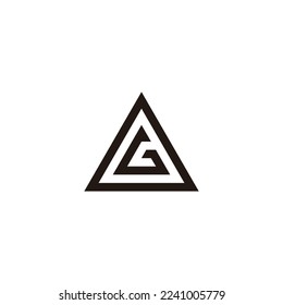 Letter G in o, triangle geometric symbol simple logo vector