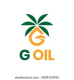 letra G Logotipo de ÓLEO com Palm Tree Design