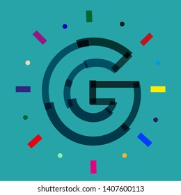 Letter G on modern colorful background	
