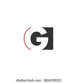 Letra G sobre concepto de diseño cuadrado